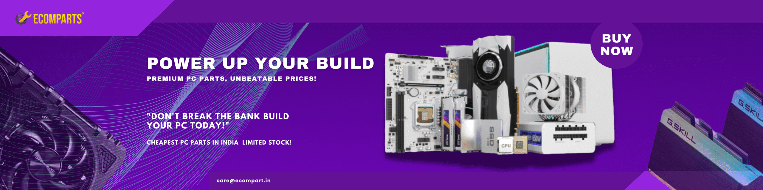 Purple Modern Gaming PC Facebook Ad (2000 x 500 mm)